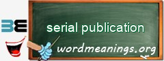 WordMeaning blackboard for serial publication